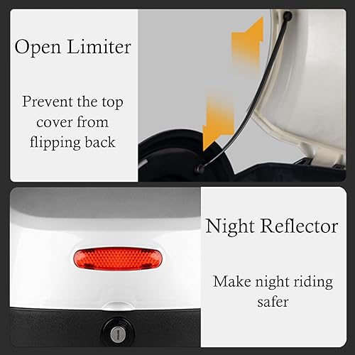 Miniatura 5 de LIVRER Caja superior universal para motocicleta, 35 L, caja trasera, maletero, maletero, bloqueo superior, impermeable, para motocicleta,