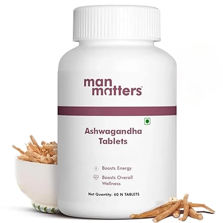 Man Matters Ashwagandha 60 Tablets (500mg) | Improves Strength, Energy & Overall Wellbeing | Rejuvenates Mind & Body | 60 Tablets