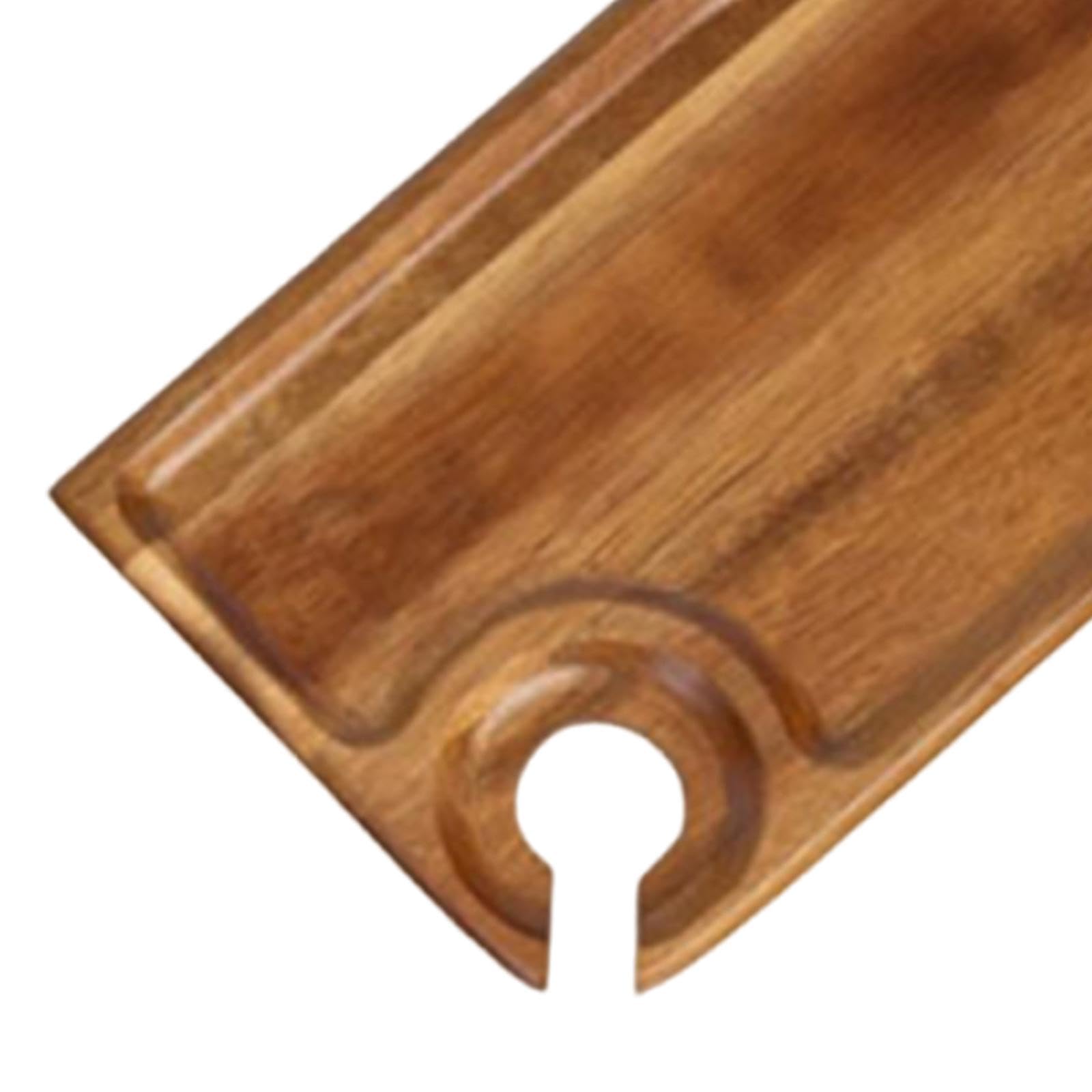 Bandeja de Madera para Servir con Soporte para Bebidas, Rectangular, para Aperitivos y quesos, Ideal para Fiestas, restaurantes, Snacks y Eventos. Bandeja versátil para Servir Snacks (rectan