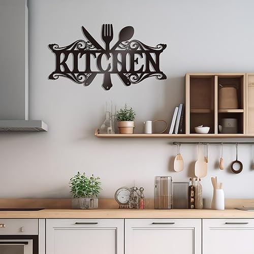 Miniatura 7 de Arte de pared de metal para cocina, decoración rústica de cocina, decoración de cocina de granja para pared, decoración de metal negro para comedor