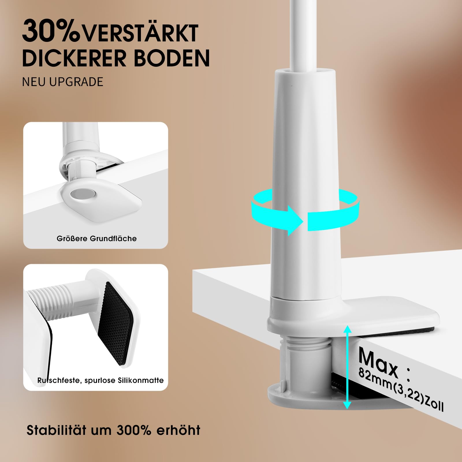 Nintendo Switch Schwanenhals Tisch Halterung, 360° Drehbarer Handyhalterung für Tisch/Bett, Kompatibel mit Switch, iPad 7/8/9 Air, Phone, Geräte 3,5-11 Zoll