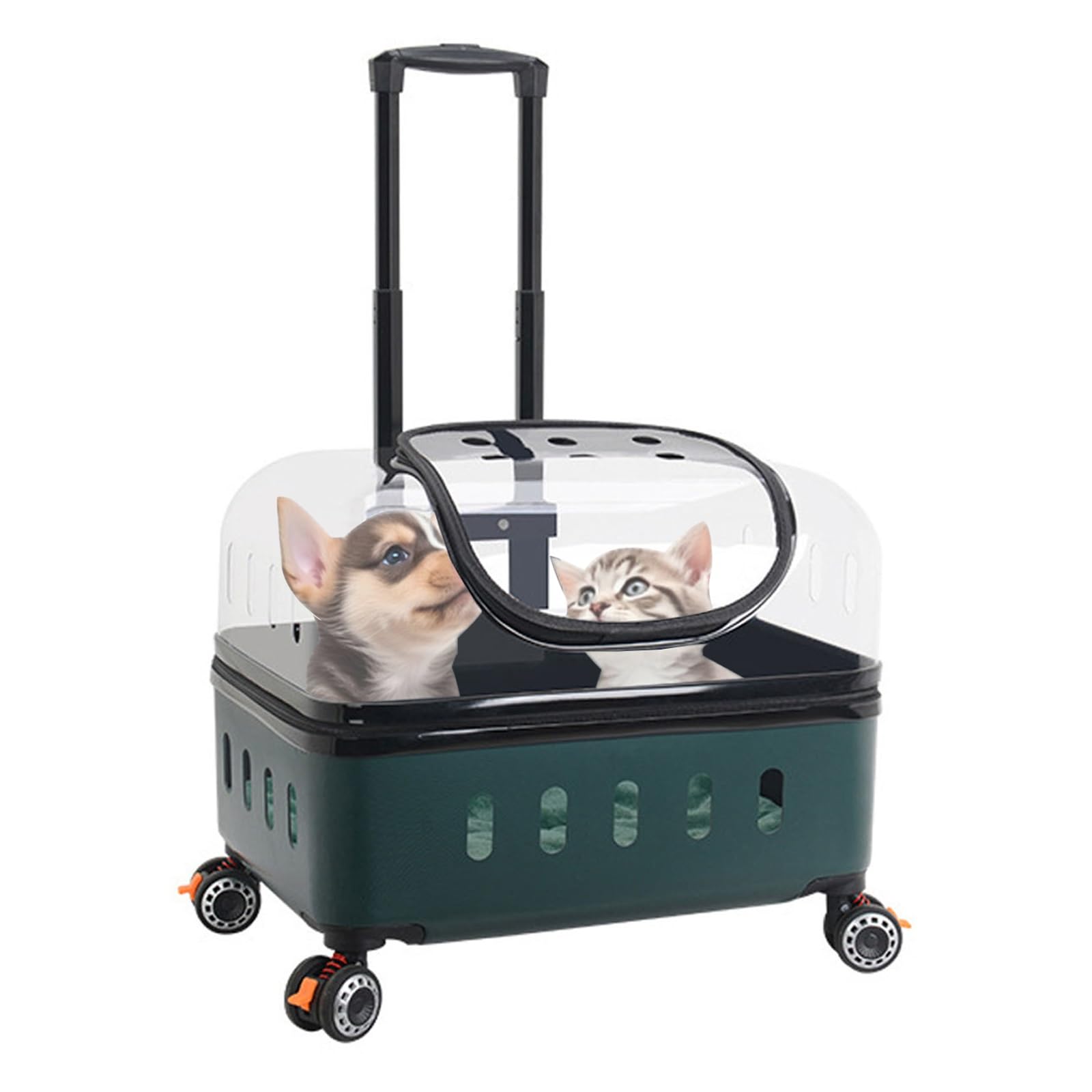 Maleta con Ruedas para Perros y Gatos, Mochila Transpirable para Mascotas, Diseño Ventilado para Viajes, Senderismo y Uso al Aire Libre