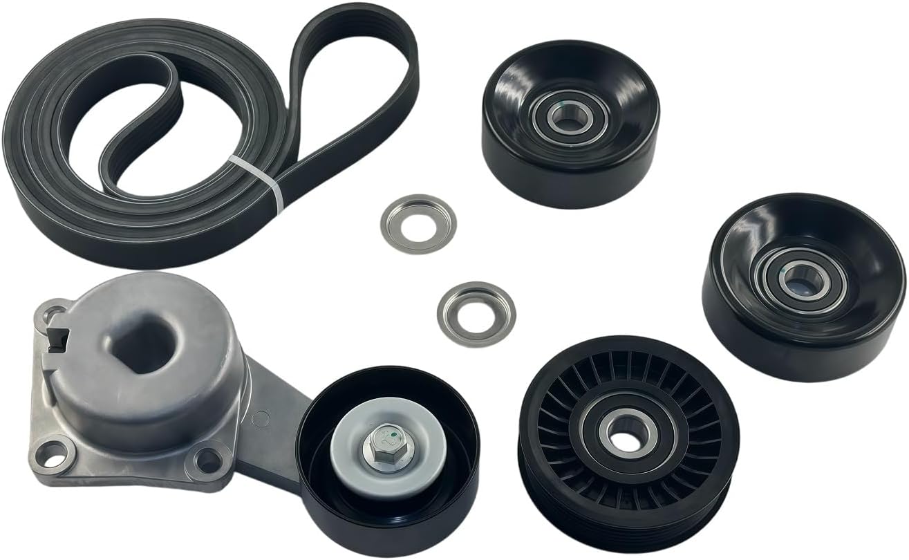 Serpentine Belt Drive Tensioner Pulley Component Kit Fit for Ford Expedition 5.4L 09-14,Explorer 4.6L 07-10, F-150 4.6L/5.4L 05-06 09-10, Mountaineer 09-10, OE# 89263 38001 36157 90K38274A