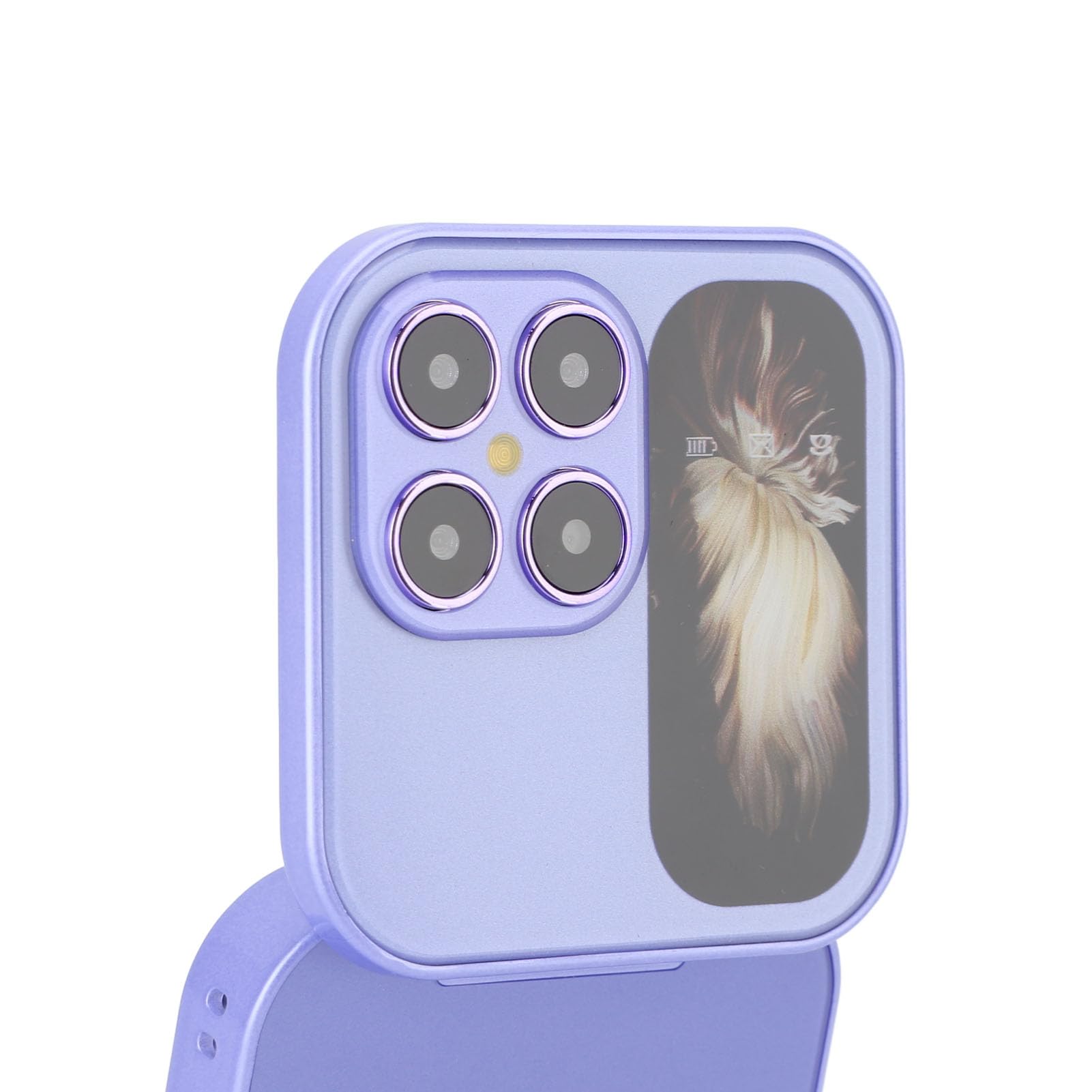 Bewinner El Teléfono Celular Más Pequeño con Tapa: Nano SIM Dual, Radio FM, Reproductor Multimedia 2G, Linterna LED, Cámara Trasera HD, Cordón para Personas Mayores (Violeta)