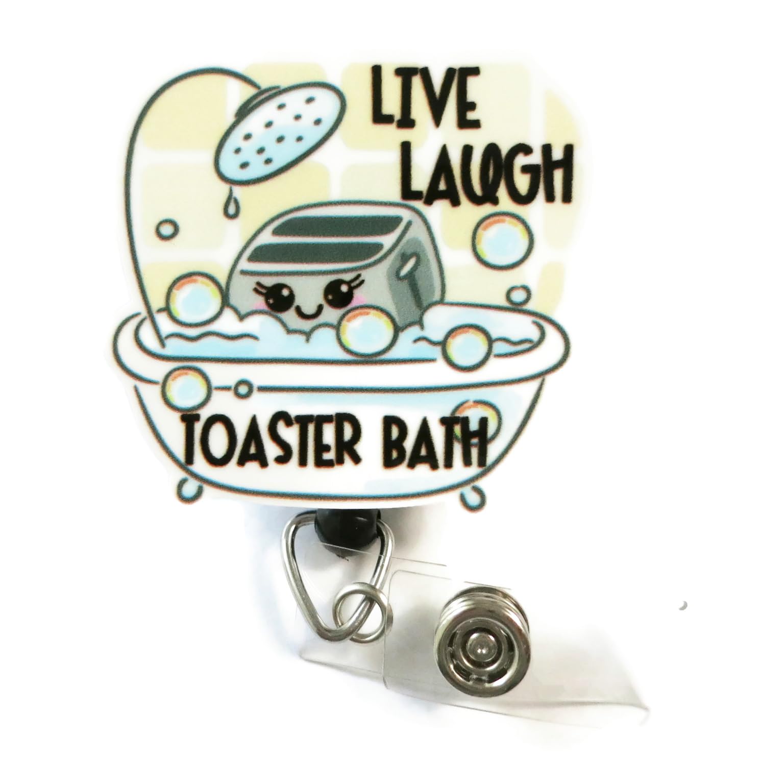 Lustige Make-up-Tasche 'Live Laugh Toaster Bad' - Schwarzer Humor, Kosmetiktasche, 23x5x1,5 Cm, Wasserdicht