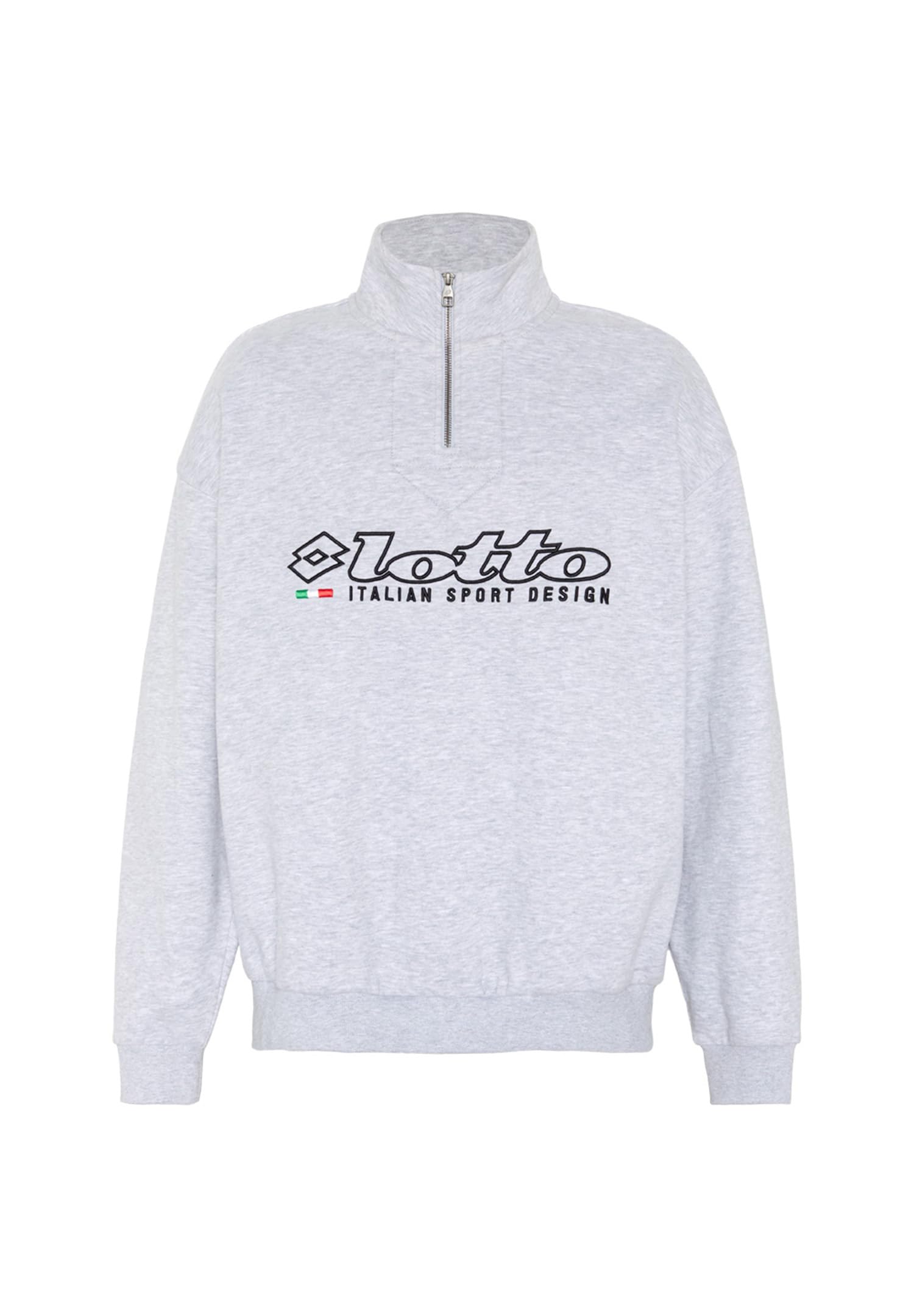 Lotto Herren Sweatshirt Langarm 1325015 Training Troyer Loose Fit Grau