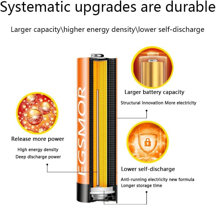 Miniatura 7 de AAA LR03 de alto rendimiento 4 paquetes 8 paquetes 10 paquetes 12 paquetes 16 paquete 24 paquete 48 paquete 100 pilas AAA de alto - alcalinas, 10