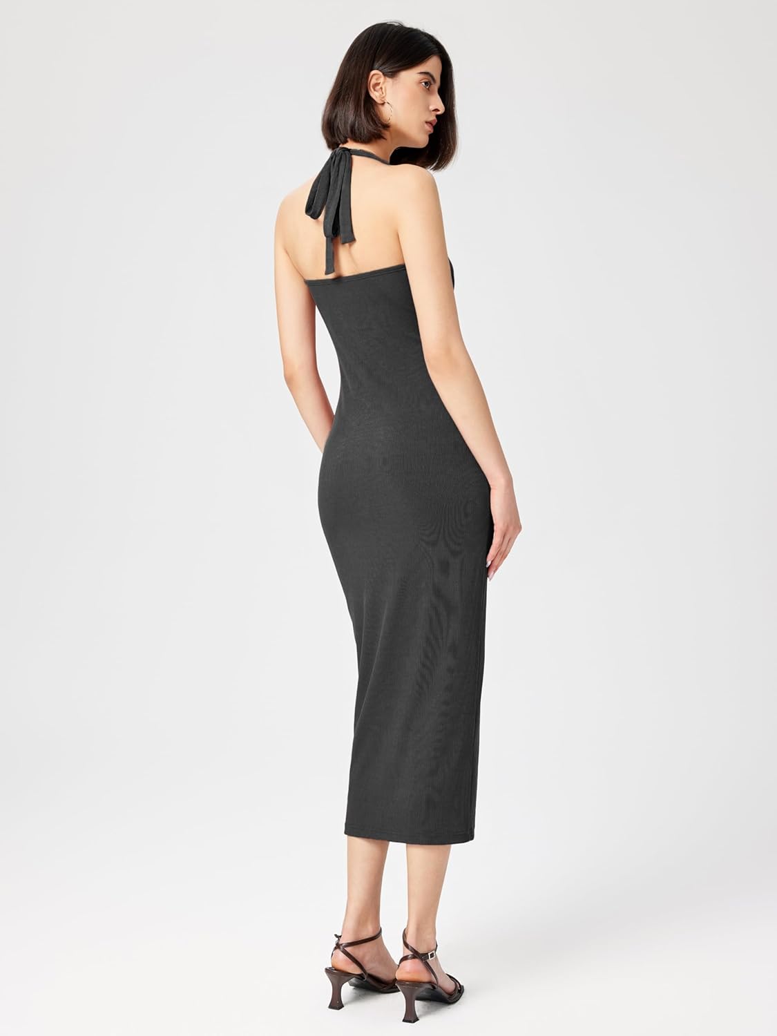 CIDER Women's Summer Bodycon Dress Halter Maxi Dress Knit Sleeveless Long Dresses Party Club Dresses Trendy - Image 4