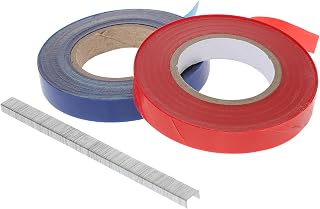 20rollos Kit Cinta para Atar Plantas Jardinera Multifunción con Grapas Cinta Elástica para Fijar y Soportar Ramas y Enredaderas Rojos Azules Grapas
