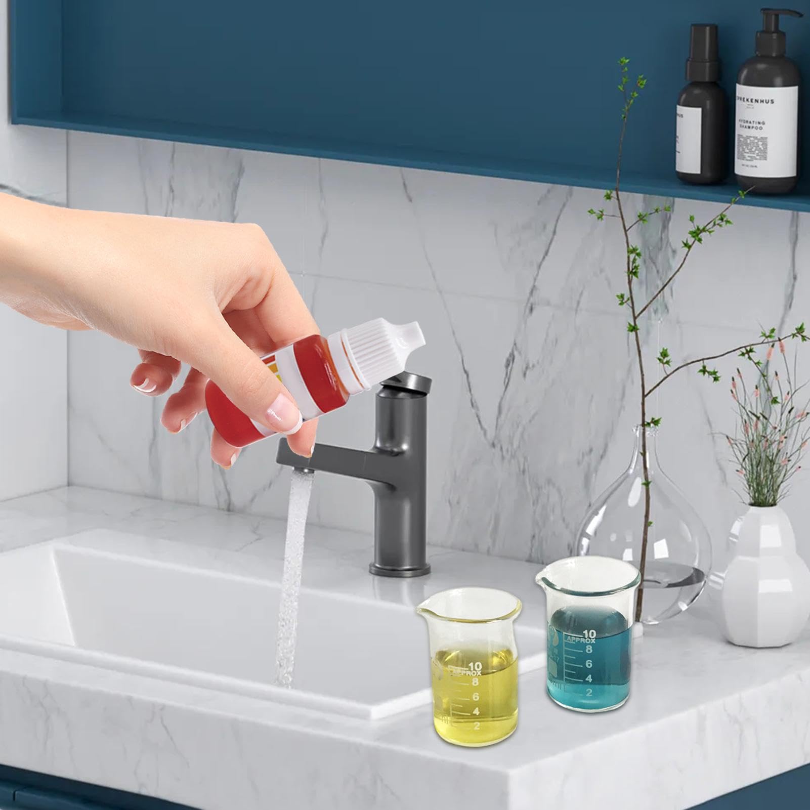 PH Test Reagent - Accurate PH Meter for Water PH Water Tester - Portable PH Levels Tester Aquarium Water Tester for Freshwater Seawater - Water PH Tester