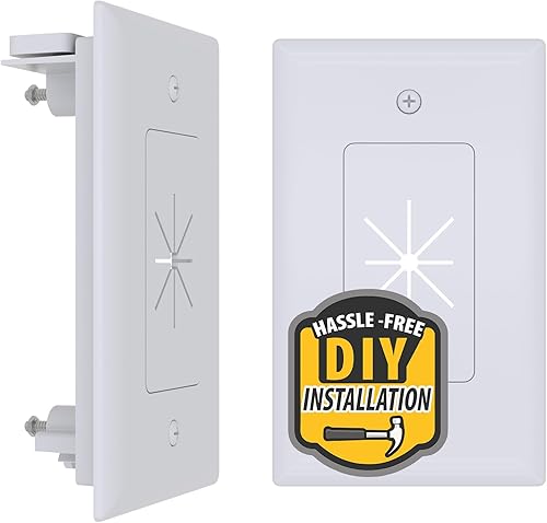 DataComm Electronics 45-0014-WH - Placa de cable con apertura flexible, color blanco