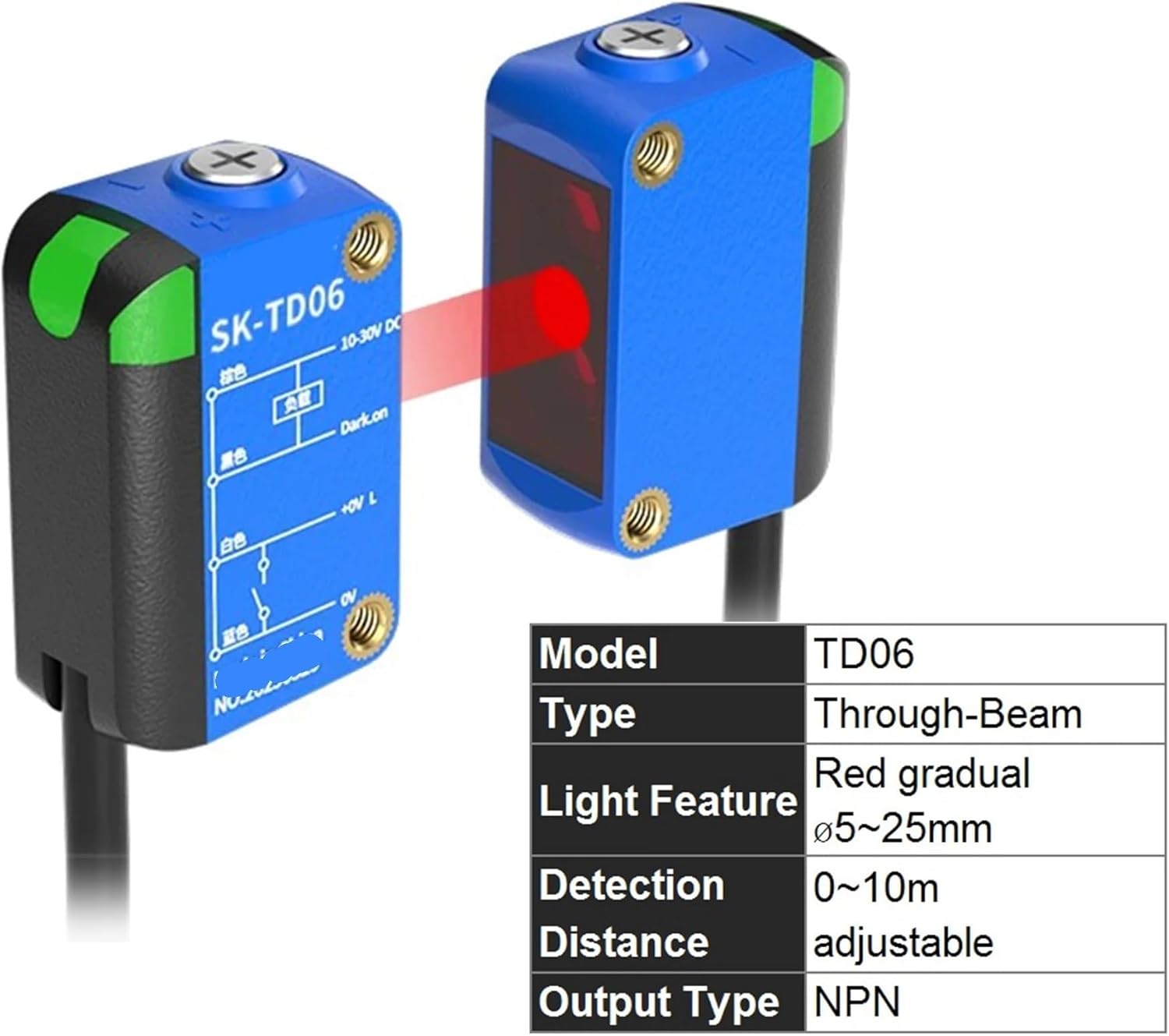 Diffuse Reflective/Retroreflective/Through-Beam/Laser Switch Sensor 12-24V 110-220V Adjustable Visible Red Light(LS05)