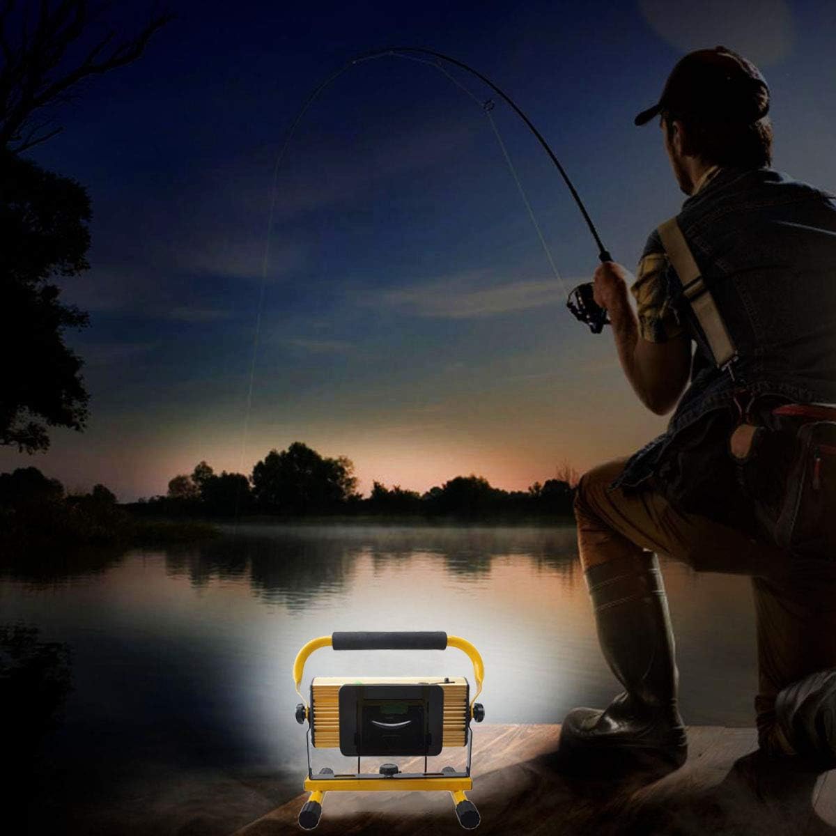 Product Deal UNIKOO 100W Rechargeable COB Work Light Waterproof LED Portable Flood Light for Outdoor Camping Hiking Emergency Car Repairing Fishing (W840)