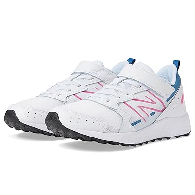 New Balance Kids Fresh Foam 650 Bungee Lace with Top Strap (Little Kid/Big Kid) Kids Shoes White/Real Pink