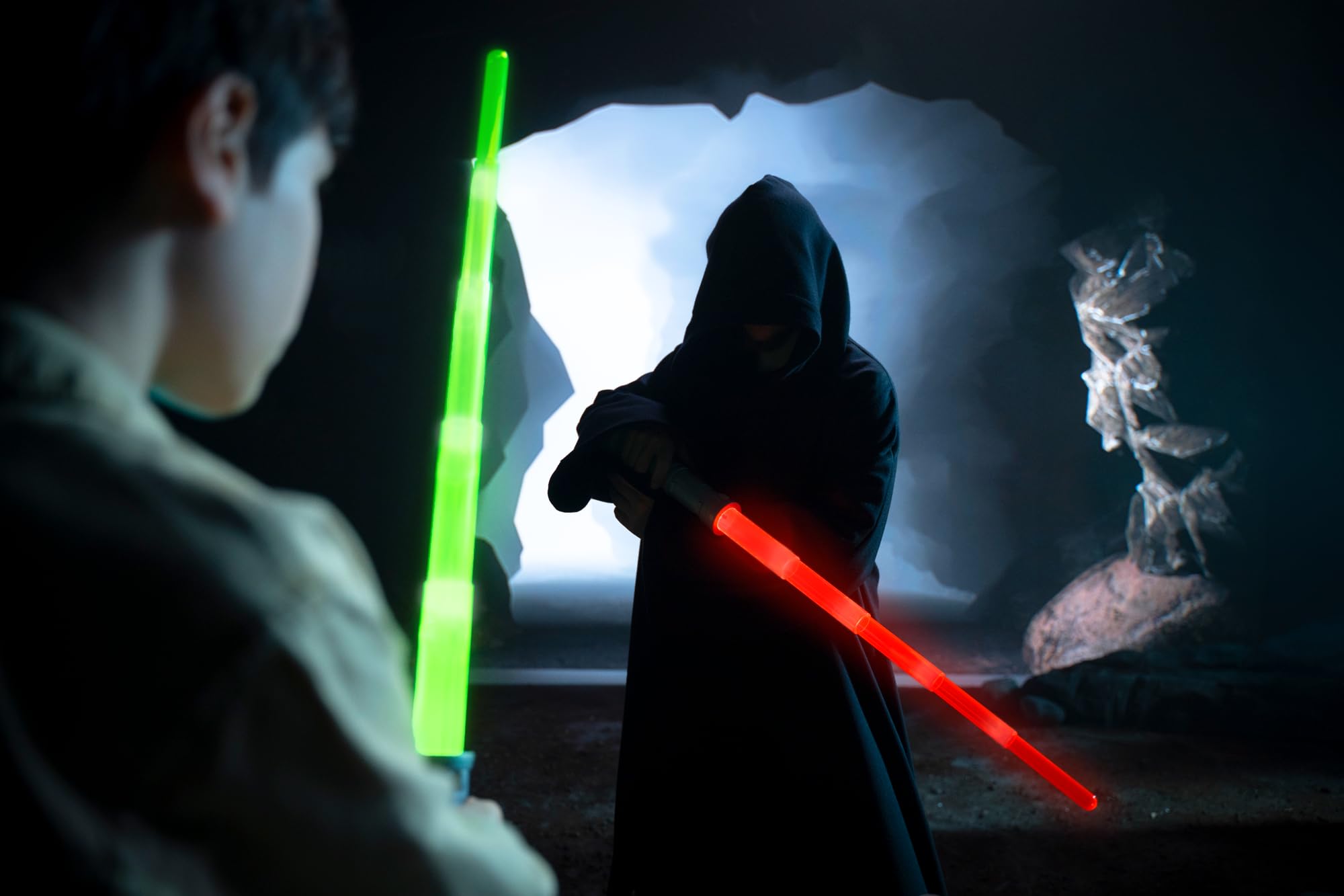 POWER SABER - Vert - Sabre Laser pour Enfants dès 6 ans - Extensible et Rétractable Automatiquement - Jouet Laser Lumineux Réaliste et Sûr - Combat Intergalactique - 30cm/ Déployé 89 cm