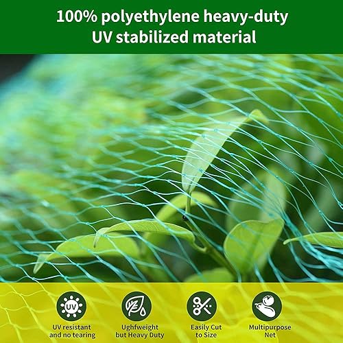 Miniatura 6 de Gsinodrs Red para pájaros para jardín, 13 x 33 pies, barrera de plagas para proteger árboles frutales y verduras contra pájaros, ciervos, ardillas,