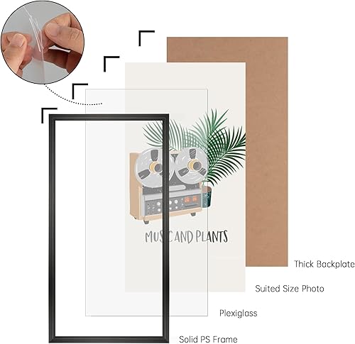 Vista 192 de GULETHUN Marco de fotos de 24 x 36 pulgadas, marco para póster blanco, decoración del hogar, marcos naturales de galería, formato horizontal