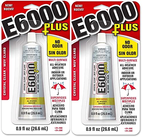 Eclectic Clear 0.9 Fl Oz E6000+Plus Multipurpose Adhesive - 0.9 oz (Pack of 2), 570110