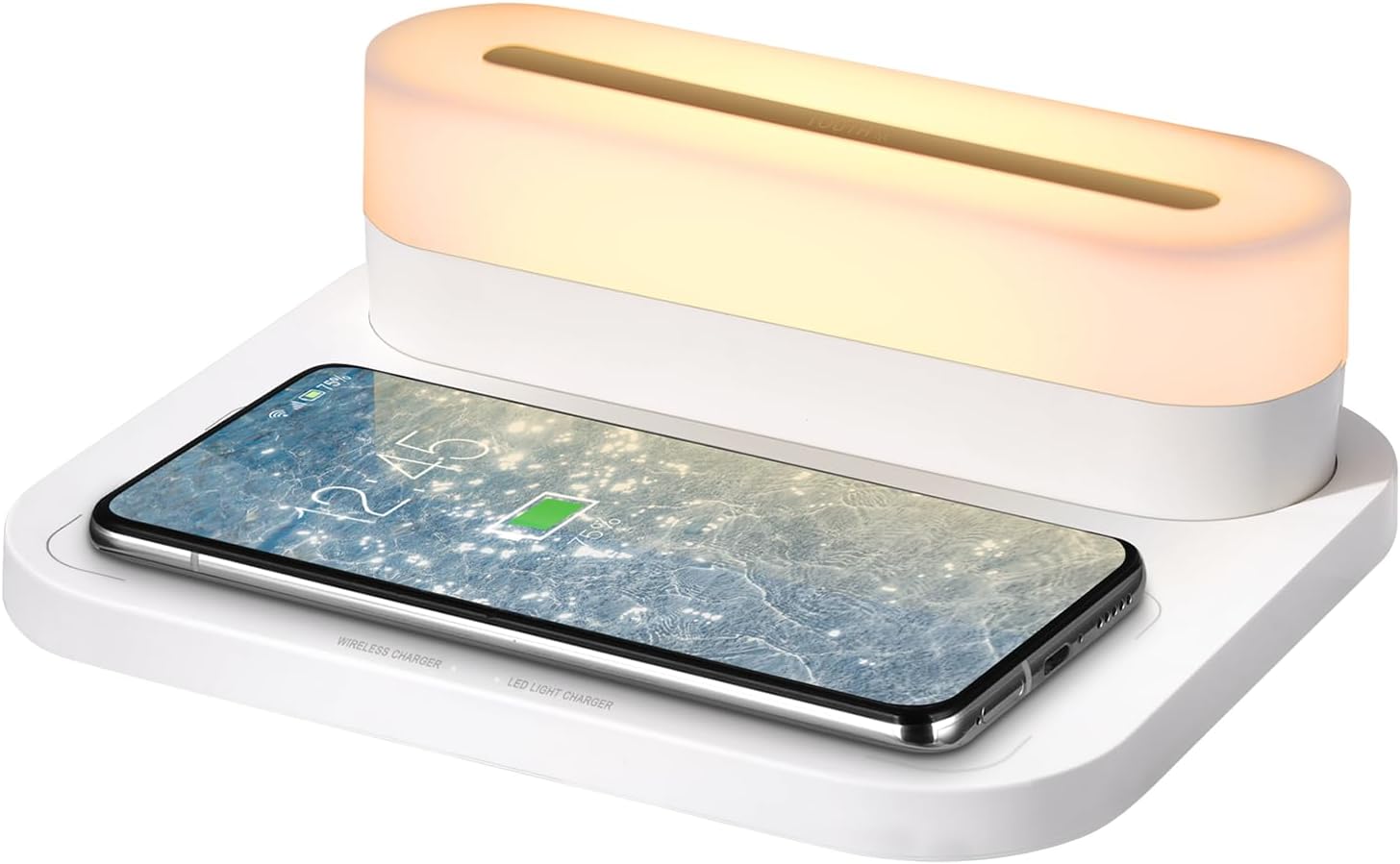 COLSUR Multifuction Table Lamp 15W Fast Wireless Charger Lamp with 10%-100% Adjustable Brightness, 3 Color Modes Touch Control LED Night Light with Magnetic Function Office Desk (White)