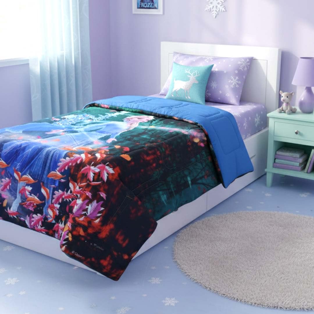 Athom Living Disney Frozen Elsa Theme Kids Comforter, Soft & Lightweight, Durable Bedding for Girls, Cozy & Vibrant Printed Bedspread, Machine Washable | 390 GSM, 135x220 cm 4