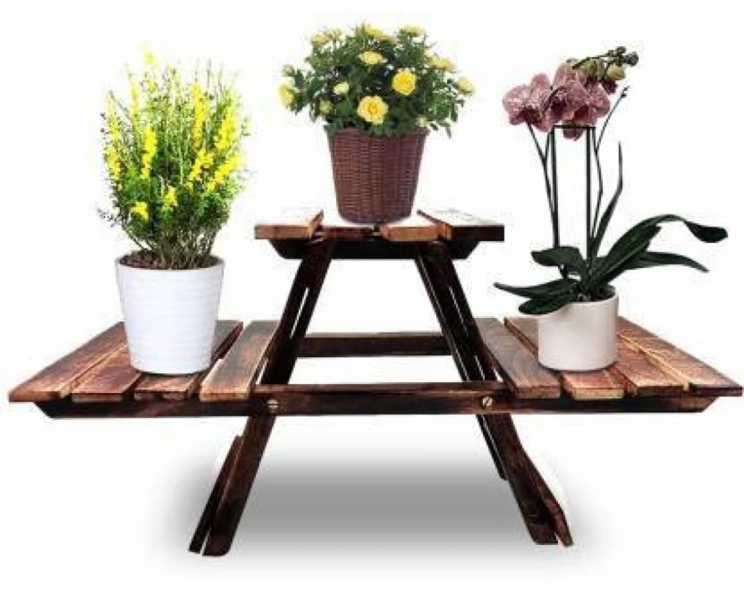 ClufRox Vintage Wooden Multipurpose Folding Rack/Plant Stand with 3 Decks (B08Q2WJ6NQ) Amazon Price History, Amazon Price Tracker