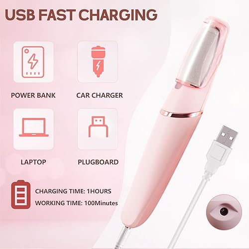 Miniatura 6 de Removedor de Callos para Pies, ZABOUL Removedor de Callos Eléctrico para Pies Recargable Herramientas de Pedicura Varita de Pedicura Suave Lima