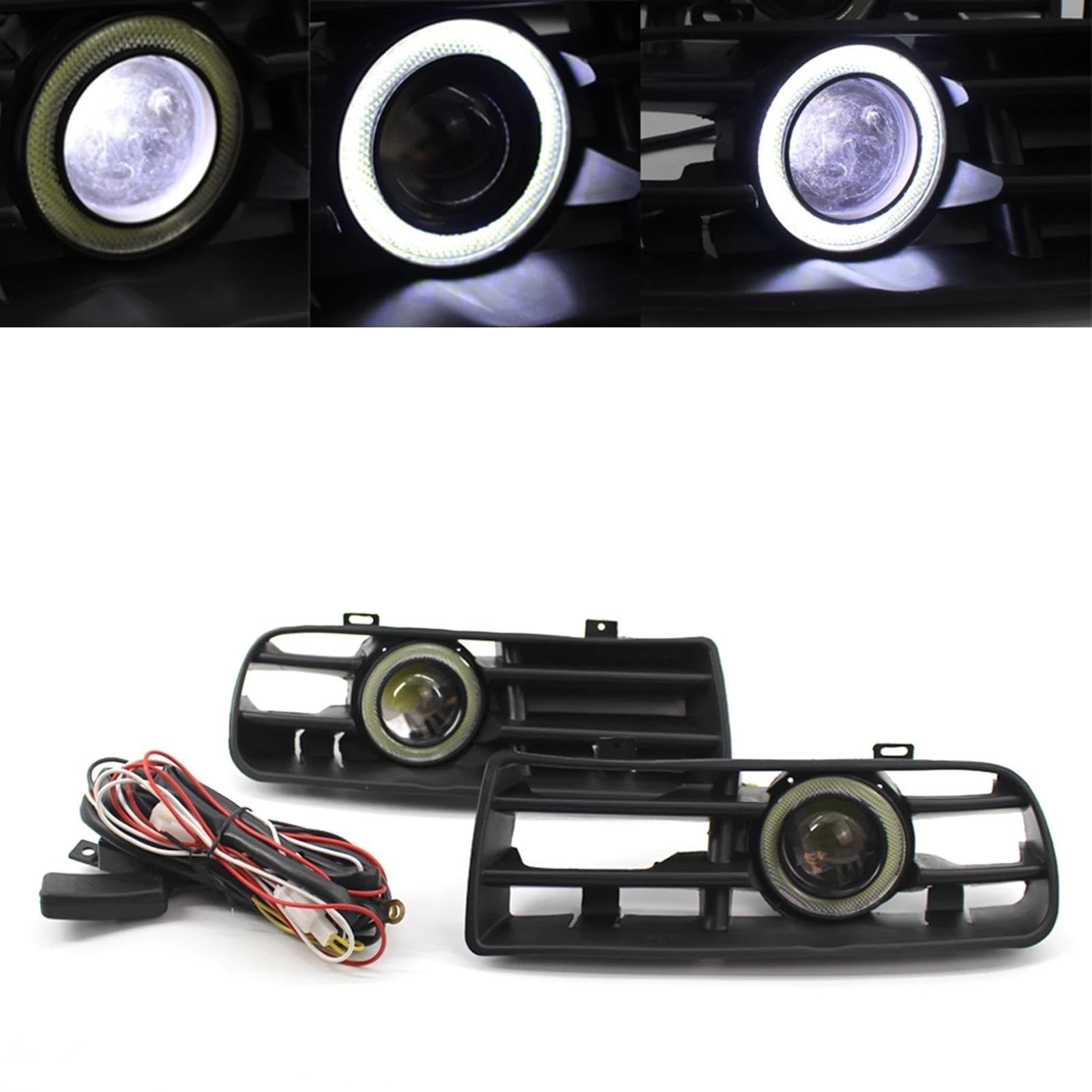 Gruppi fendinebbia auto Per Golf 4 1998-2004 1 Paio Auto Car Fendinebbia Angel Eyes Lampada LED Corsa E Jogging Fendinebbia Con Paraurti Anteriore Griglie Ricambio