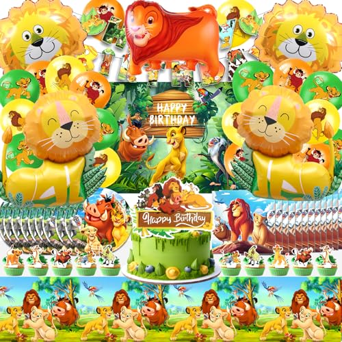 Decoration Anniversaire Roi Lion, Kit Anniversaire Roi Lion, Deco Roi Lion Anniversaire, Vaisselle Anniversaire Roi Lio, Ballon Roi Lion, Deco Gâteau, Fond de...