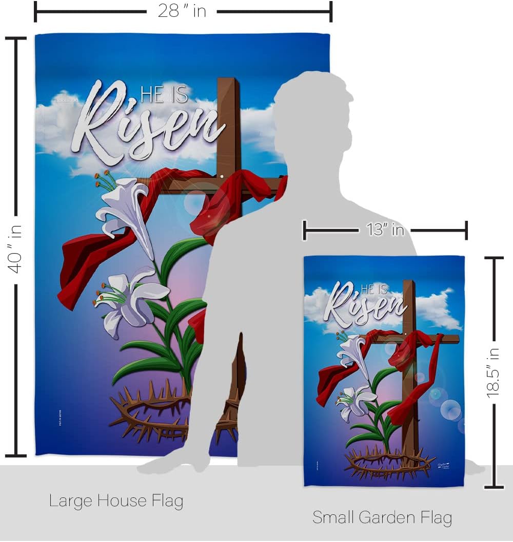 Easter Cross Garden House Religious Faith Hope Grace Peace Dove Christian Religion Decoration Banner Yard Gift Double-Sided, Large & Small Flags Set, Made in USA