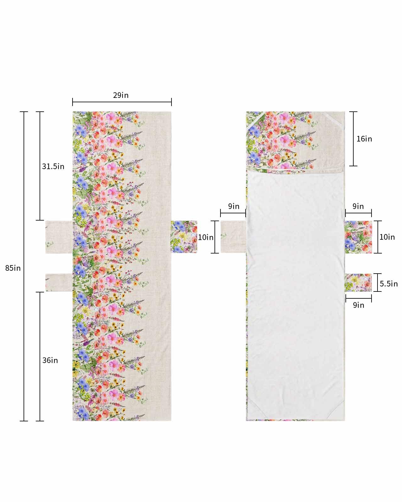 Spring Floral Beach Lounge Chair Towel Cover, Soft Chaise Lounge Towel with Side Pockets Patio Pool Chairs Cover for Beach/Pool Sunbathing 29x85 Farmhouse Colorful Summer Botanical