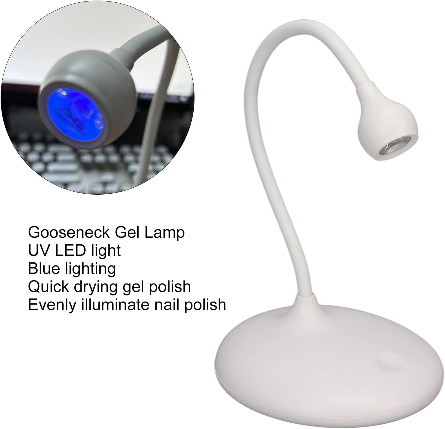 Dpofirs Lamp for Gel X Nails, LED Curing Lamp with 360 Degree Rotatable Flexible 3 Level Brightness LED Nail Lamp