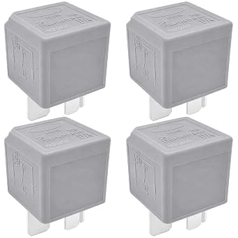 4-Pack F80B-14B192-AA Relay 12V 70A 4-Pin SPST, Compatible with Select Ford Focus Mondeo Fiesta Applications, Interchange 5M5T 14B192 EA V23136-J4-X62, Plug-in Automotive Power Relay