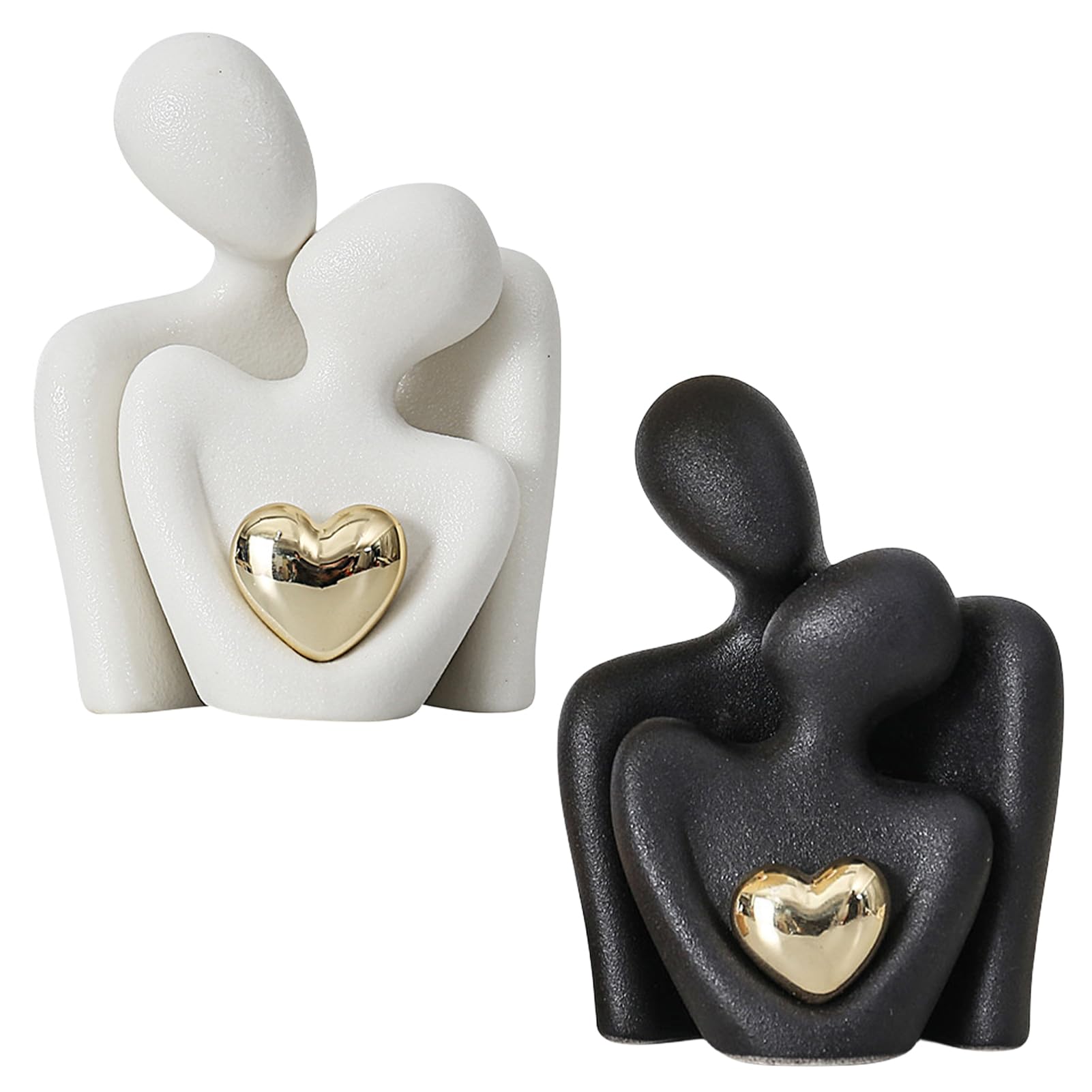 smai Escultura moderna de cerámica enamorada, figuras de pareja, figura abstracta romántica para el día de San Valentín, aniversario, decoración de boda