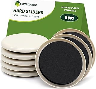 Furniture Sliders for Carpet 8 PCS - 3 1/2 inch Furniture...