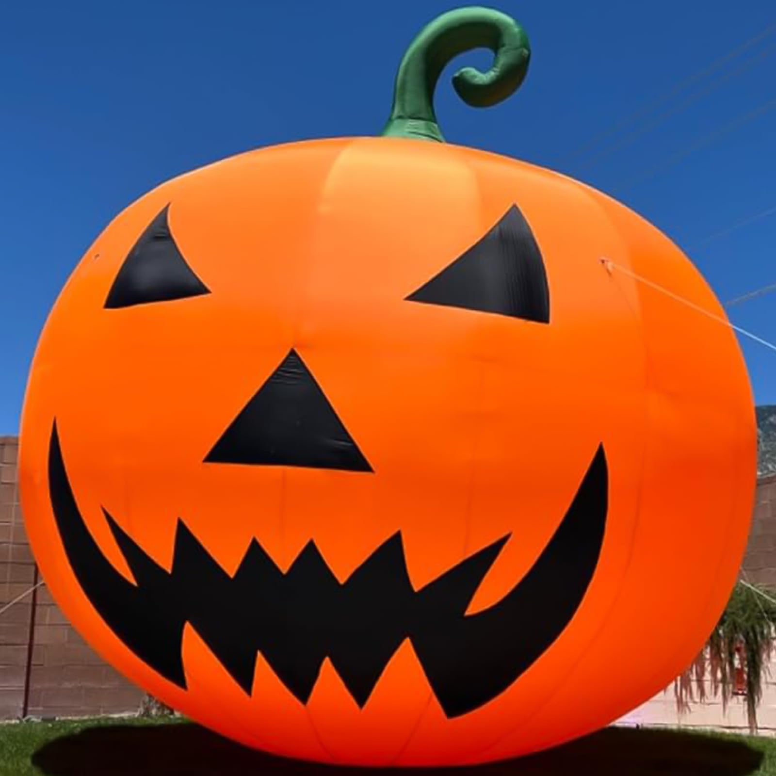 Decoración gigante de calabaza inflable de Halloween de 26 pies con soplador, decoración de Halloween para fiestas al aire libre, patio, césped y fiesta de Navidad.