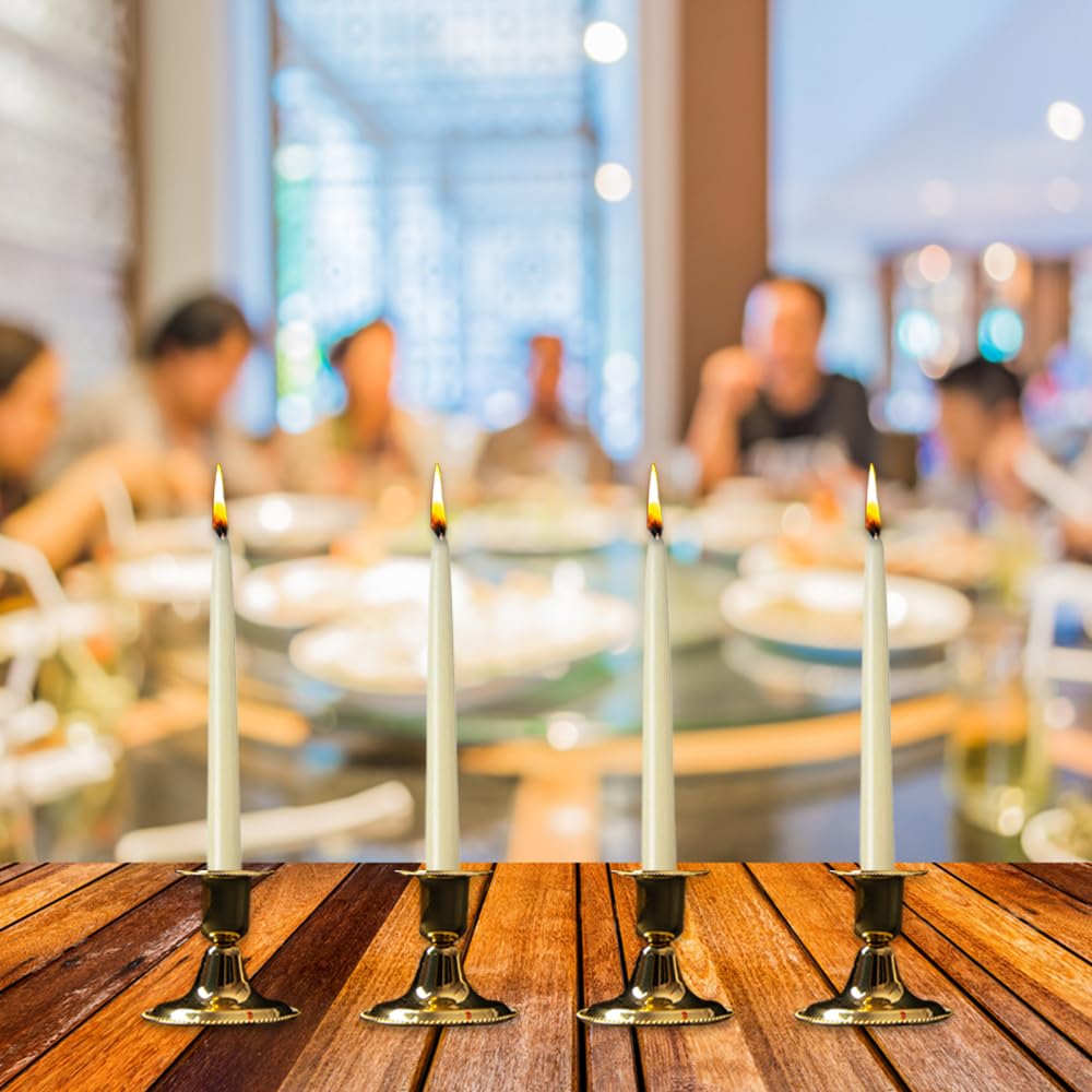 1Above Confezione da 50 candele affusolate | Non profumate – Candele a combustione lenta | Multiuso | Candele senza fumo (avorio)