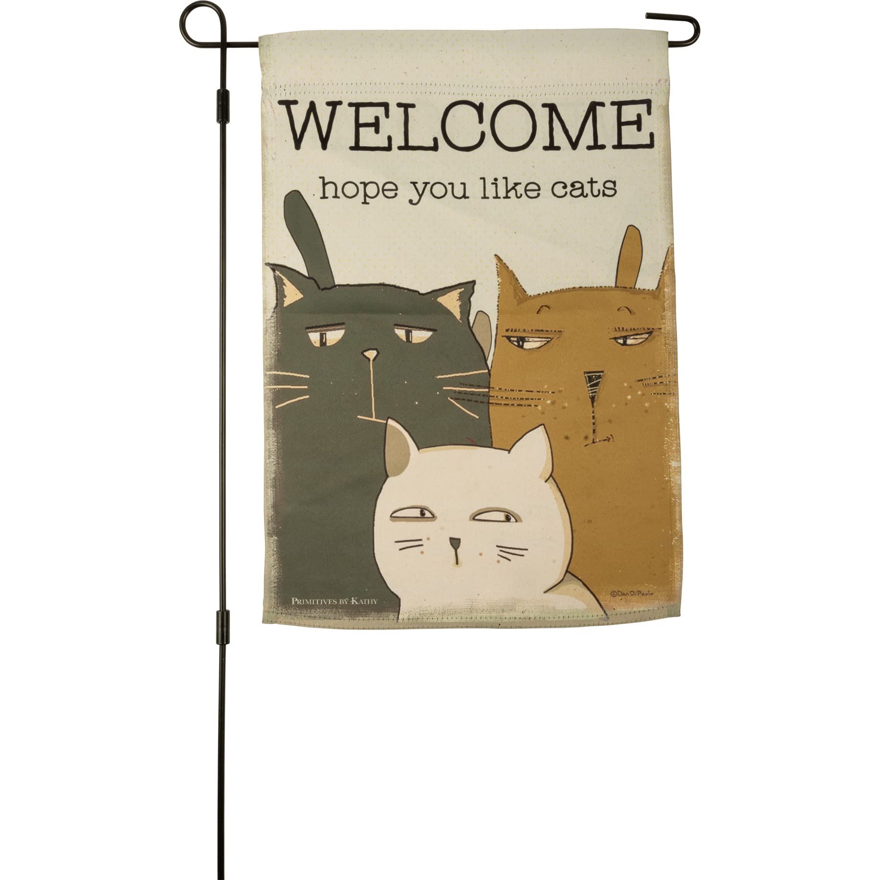 Drapeau de jardin résistant Welcome Hope You Like Cats lavable