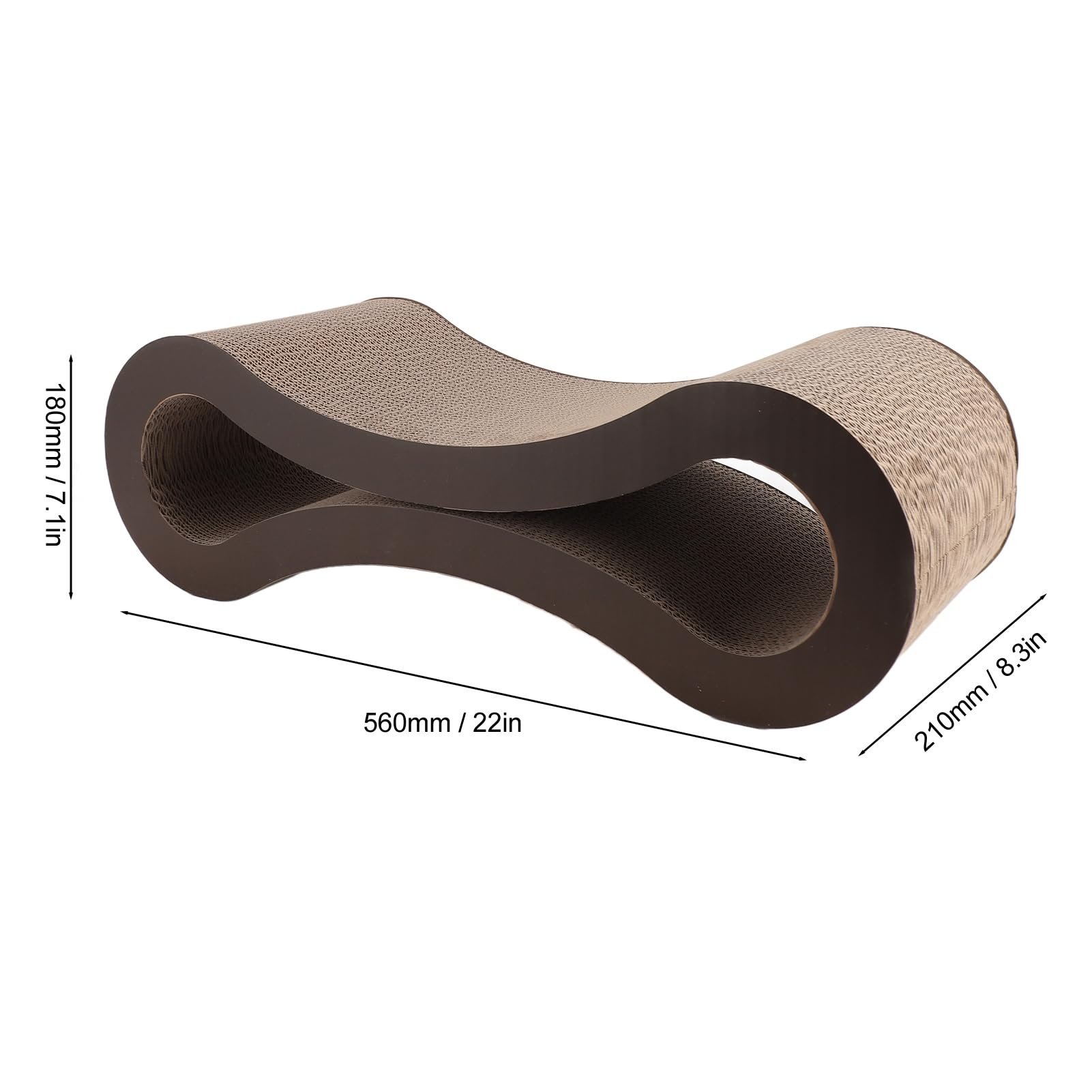 Tnfeeon Tiragraffi per Gatti Lounge, Tiragraffi in Cartone Ondulato con Design Reversibile per Gatti da Interno, Protezione per Mobili Spessa 1,5 Pollici, Forma Ergonomica Offre un Rilassamento