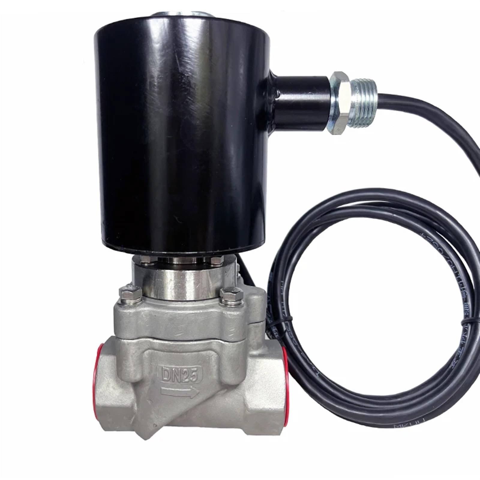 PXQCHAVLN Zero Pressure Start 10bar 1MPa 2 Way Direct Acting Solenoid Valve 1 inch 24V Orifice 25mm SS304 DN25 Normally Close Water(Dn25,G-24V-OPEN)