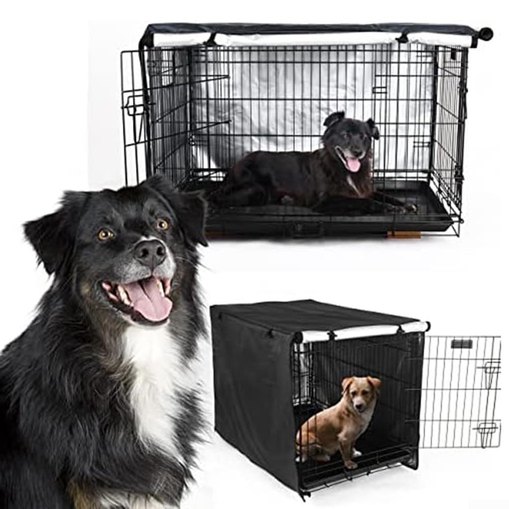 Housse de cage pour chien de grande taille, housse de clapier pour lapin, housse de cage d'extérieur en tissu Oxford pour animal domestique, housse de cage coupe-vent, imperméable et thermique, pour