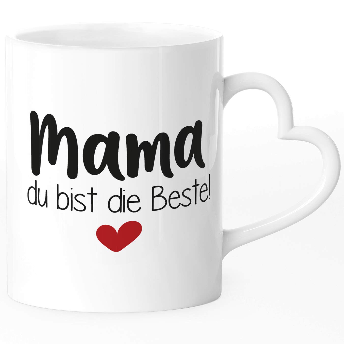 SpecialMe® Keramik-Tasse „Danke Mama“ – 325 Ml, Mit Herzgriff – Spülmaschinengeeignet
