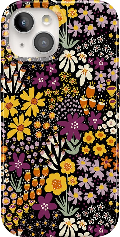 Casely iPhone 15 Case | Falling for You | Plum Floral | Compatible with MagSafe | Classic Ultra Slim Design