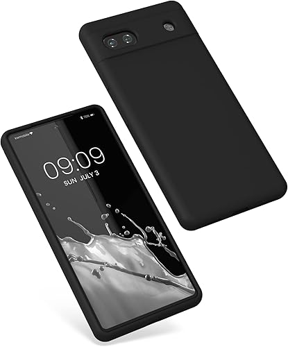 Miniatura 5 de kwmobile Funda compatible con Google Pixel 6a - Funda de silicona TPU con acabado suave - Negro mate
