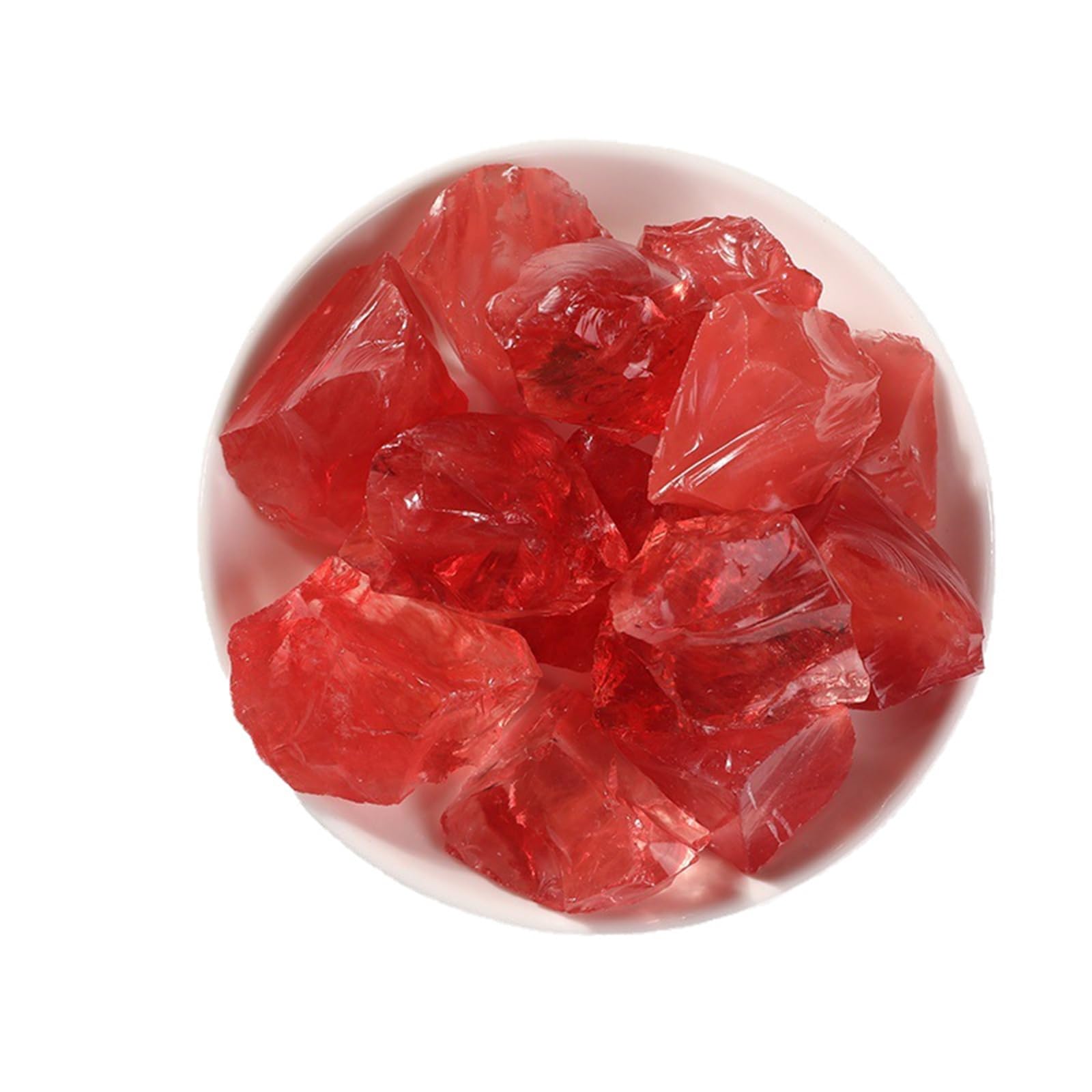 Hhhxkkuo 500GNatural Raw Red Crystal Rough Stones Feng Shui Wealth Decor