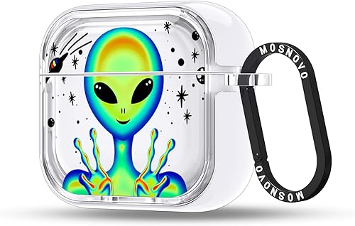 Miniatura 88 de MOSNOVO Funda protectora transparente para AirPods Pro 3, con anillo de metal duro de lujo de doble capa a prueba de golpes, diseñado para AirPods