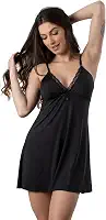 Camisola Feminina Sensual Lisa Romantic Detalhe com Renda e Alcinha