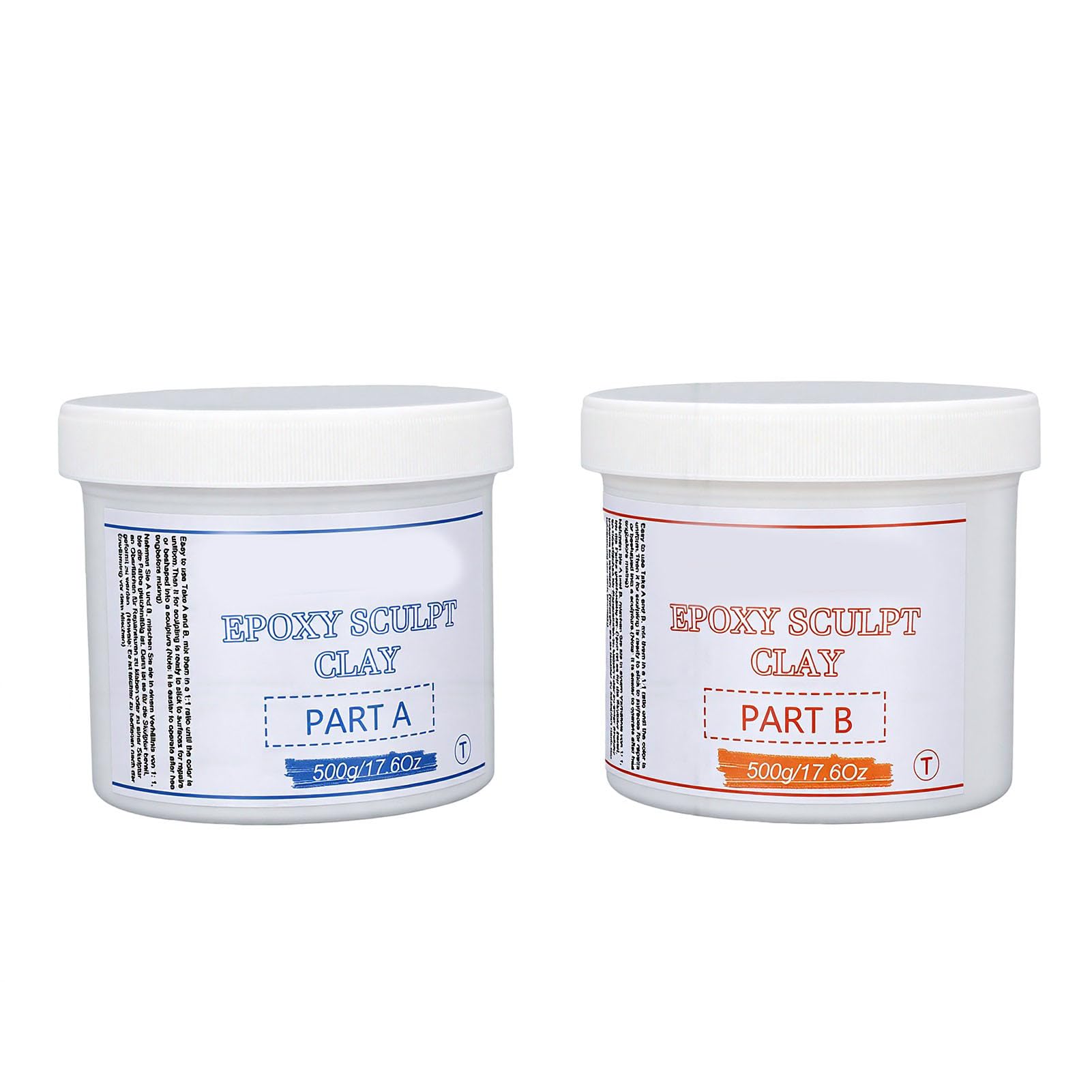 Sxhlseller Arcilla para Modelar de 2 Partes 500 G A y B |Arcilla de Escultura Autoendurecible para Reparación de Edificios de Obras de Arte, Adherencia Fuerte, sin Hornear