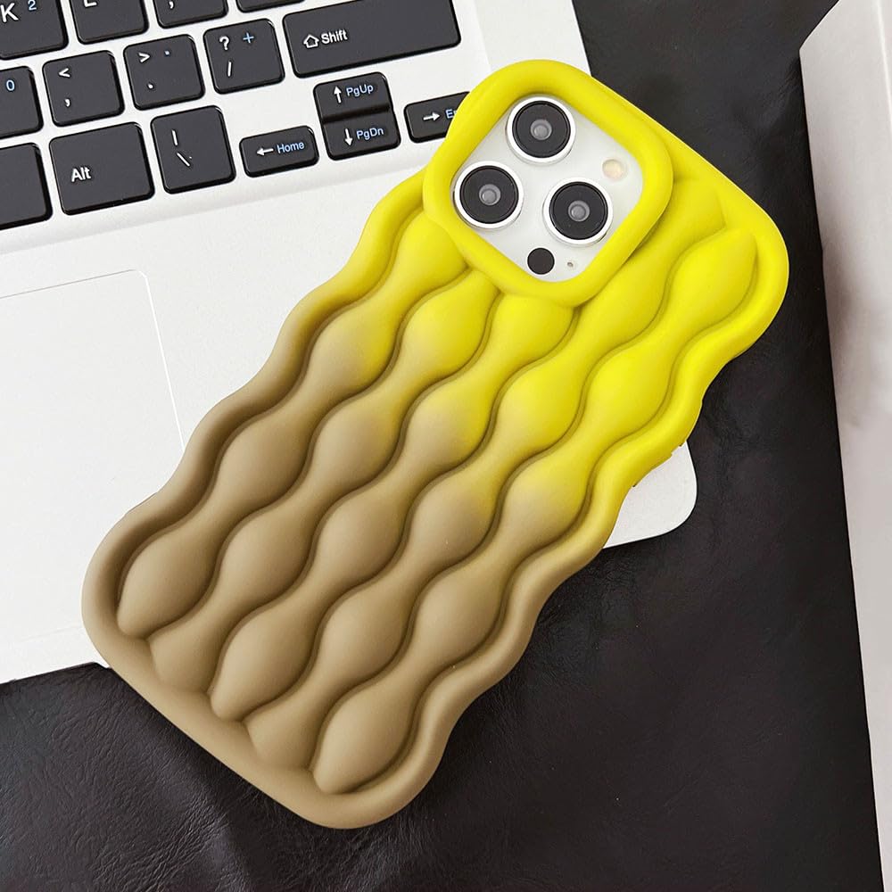 Coque silicone dégradé café iPhone 14 Pro, l'accessoire ondulé doux pour vos sorties urbaines - 7