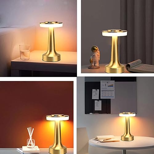 Miniatura 4 de Lámpara de mesa LED portátil con sensor táctil, brillo de 3 niveles, batería recargable de hasta 48 horas de uso, luz nocturna para guardería,