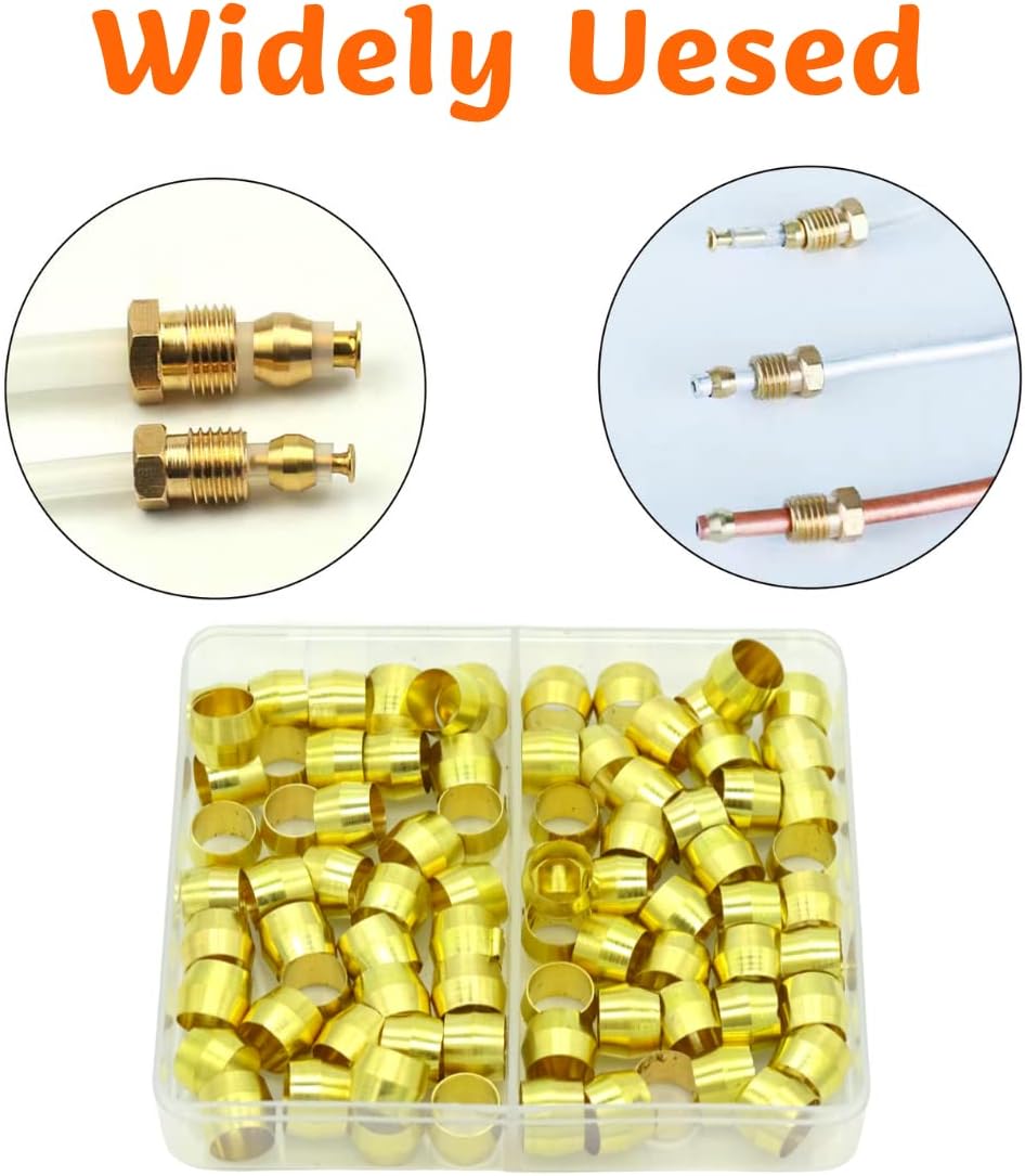 Compression Fitting Ferrule Sleeve, Ferrules Compression Fitting Kit (80PCS 1/4'')